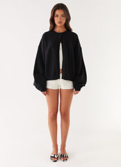 Annie One Button Cardigan - Black