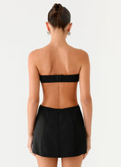 Antalya Strapless Mini Dress - Black