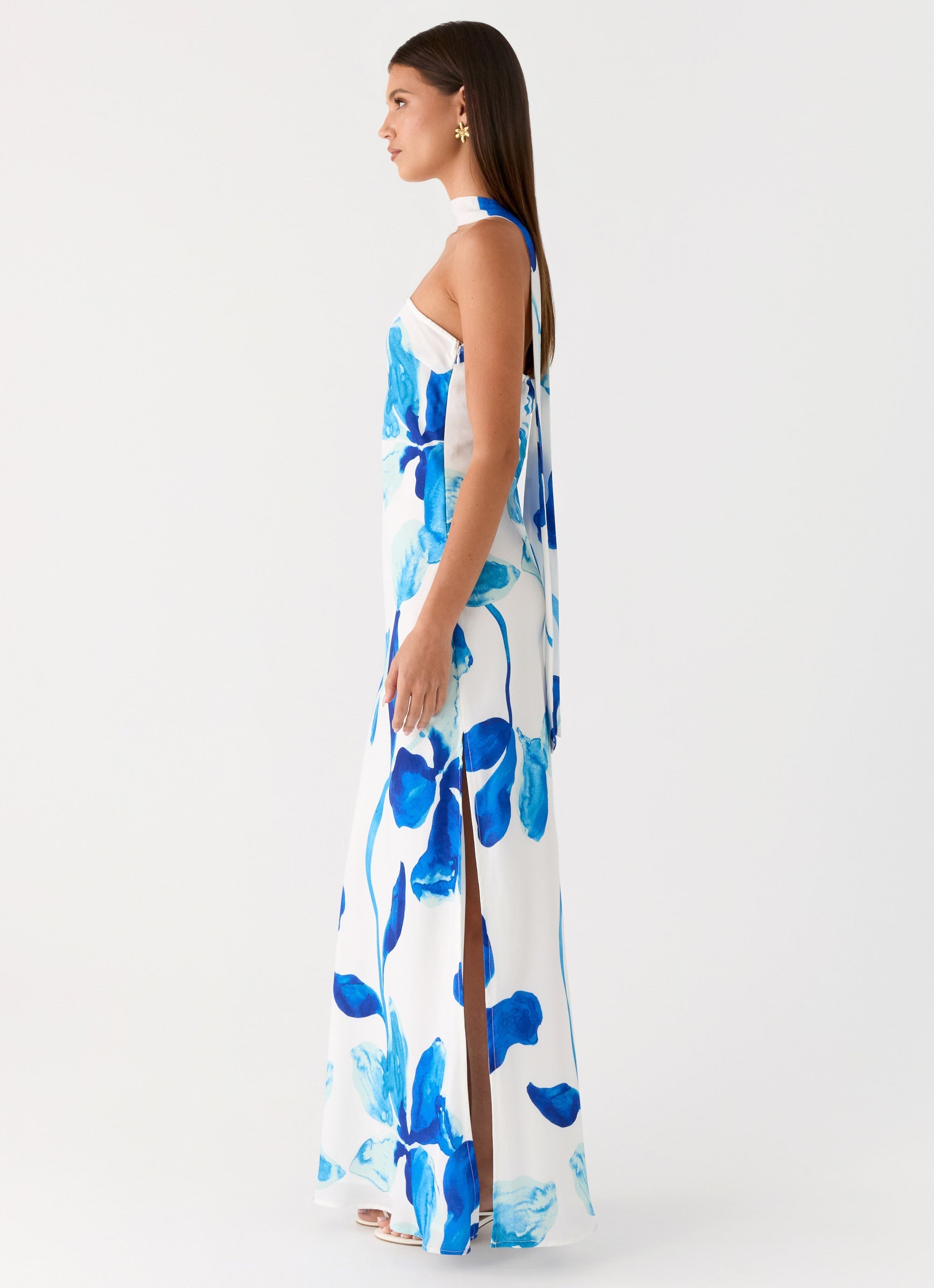 Ashelle Chiffon Maxi Dress - Cerulean Bloom