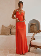 Blaze Halter Top - Fire Red