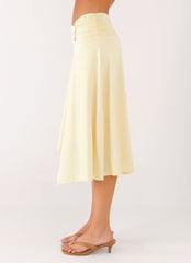 Brisa Midi Skirt - Butter
