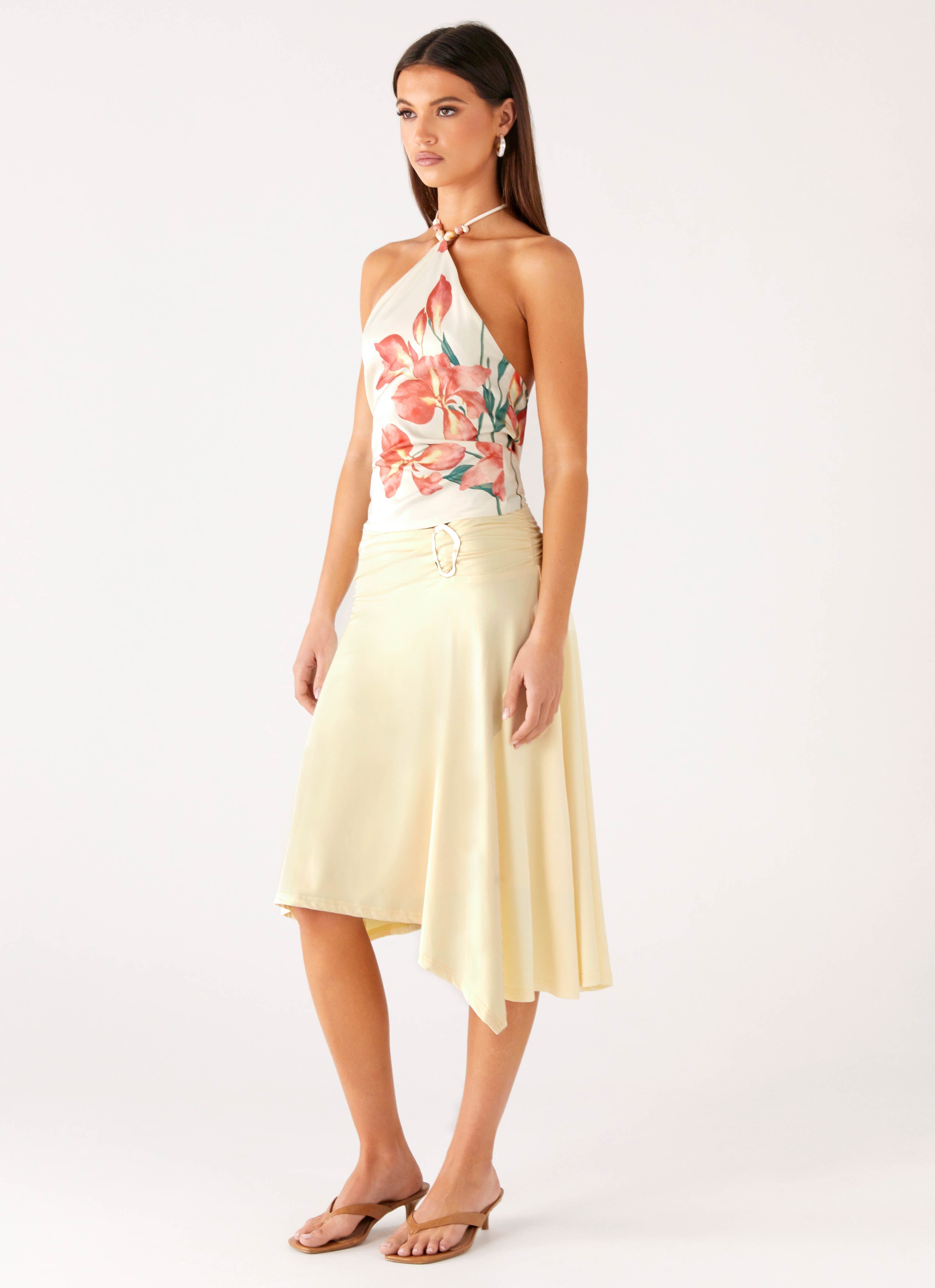 Brisa Midi Skirt - Butter