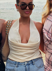 Charli Cowl Top - Lemon