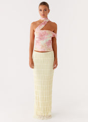 Christal Scarf Top - Floral Print