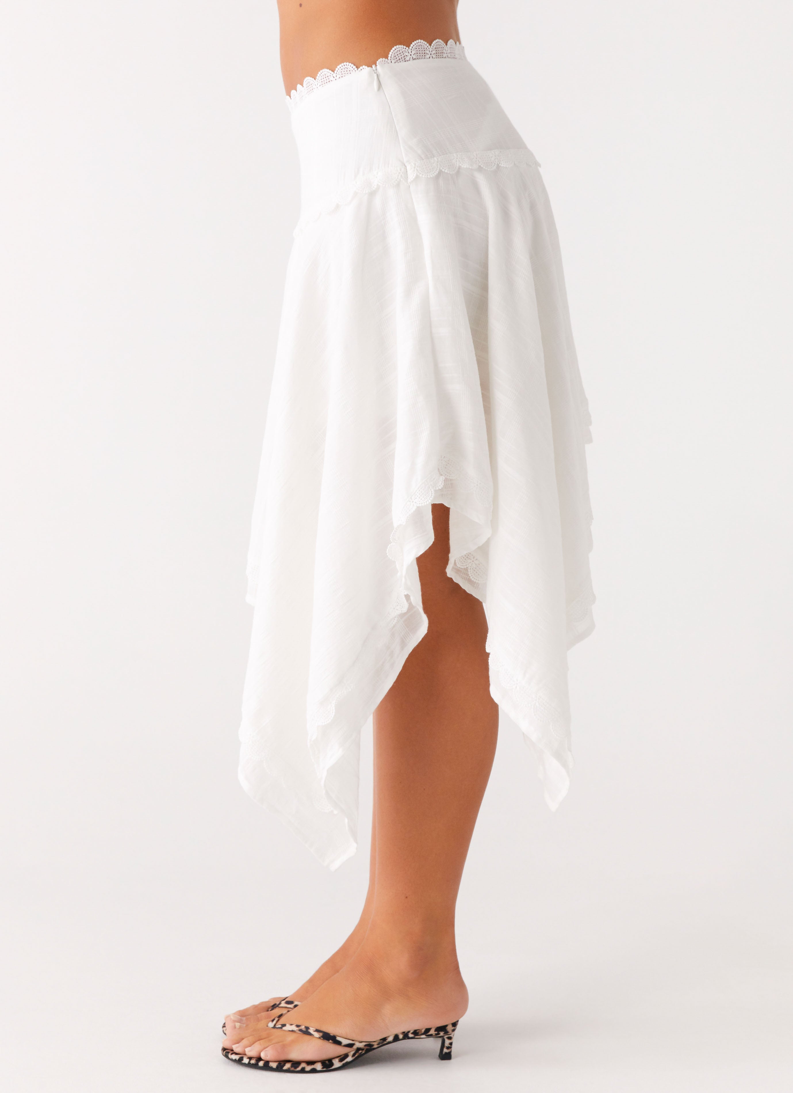 Clearwater Mist Midi Skirt - White