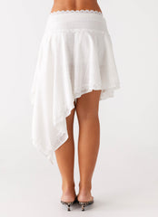 Clearwater Mist Midi Skirt - White