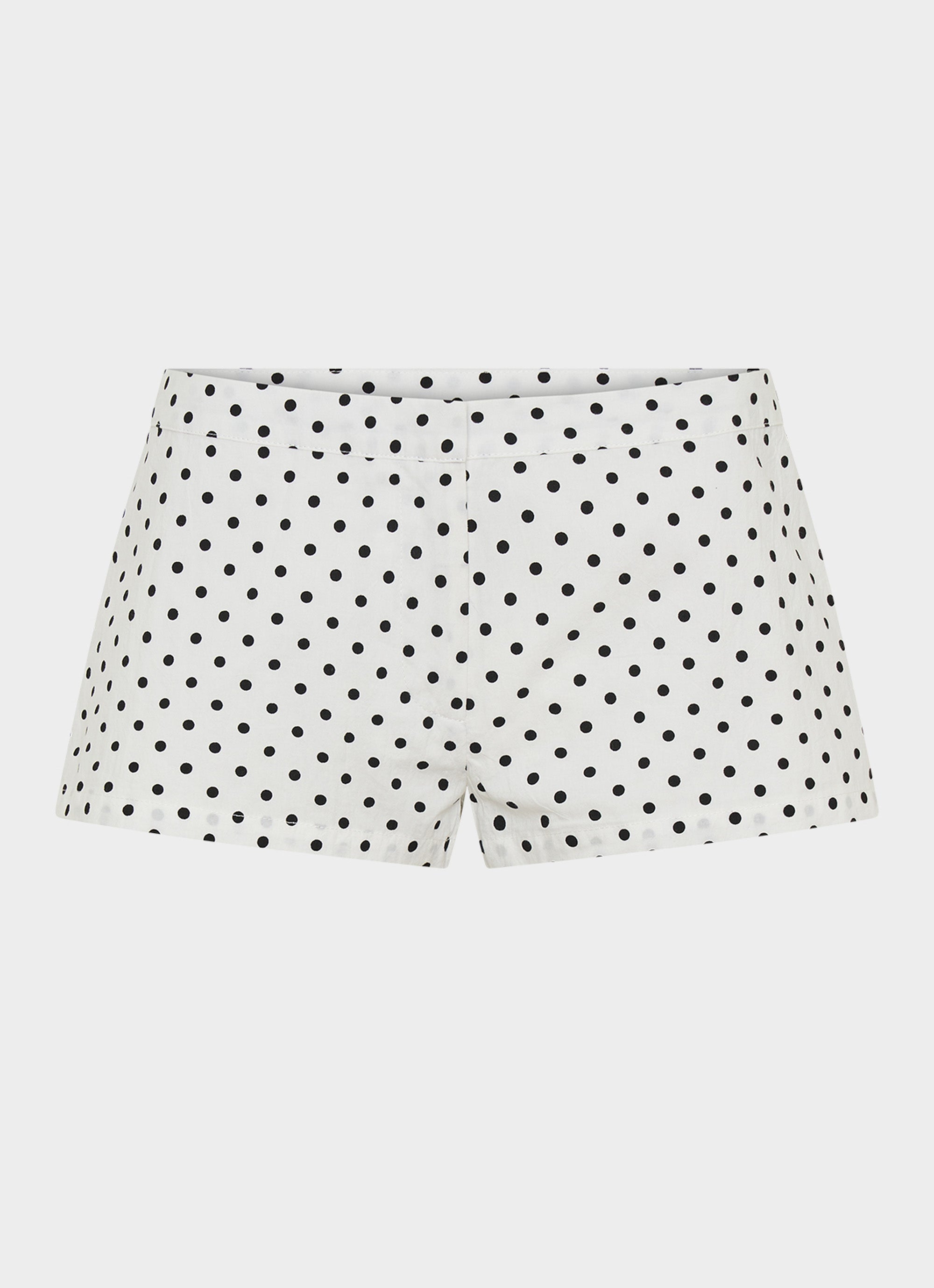 Coastline Mini Shorts - White Polka Dot