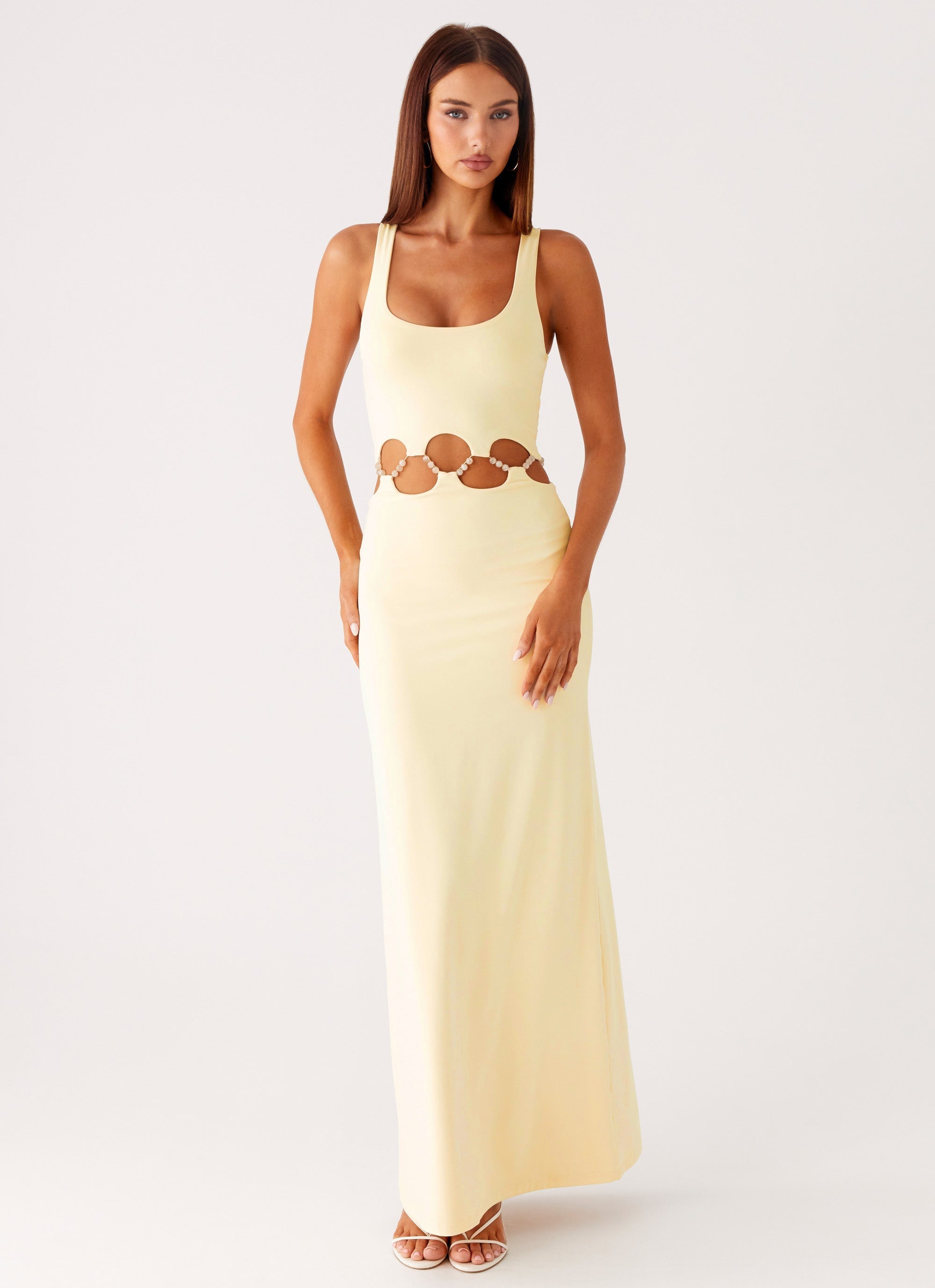 Dreamboat Beaded Maxi Dress - Yellow
