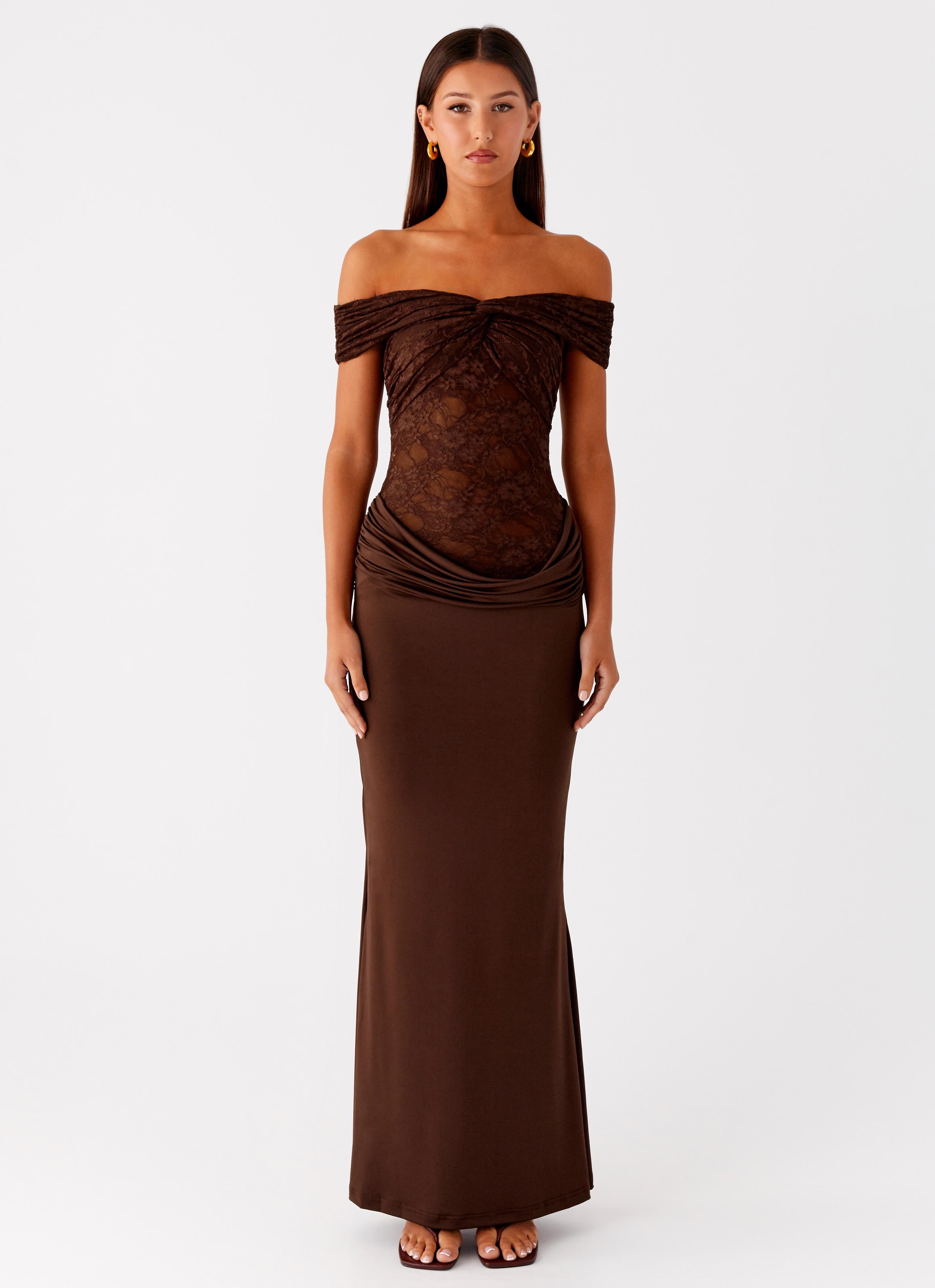 Either Way Maxi Dress - Chocolate