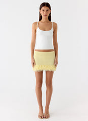 Elyssa Knit Mini Skirt - Lemon
