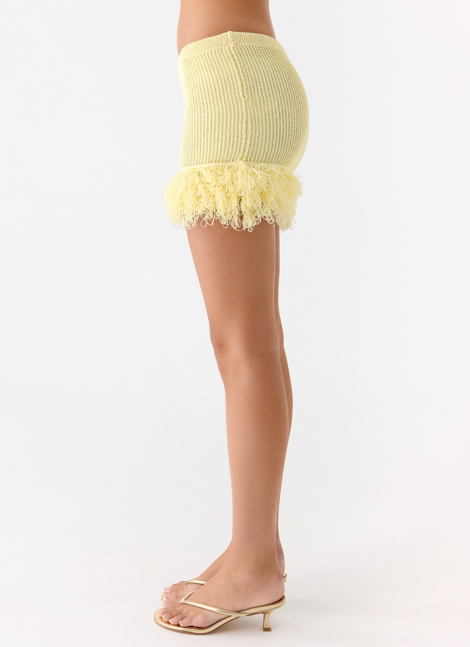 Elyssa Knit Mini Skirt - Lemon
