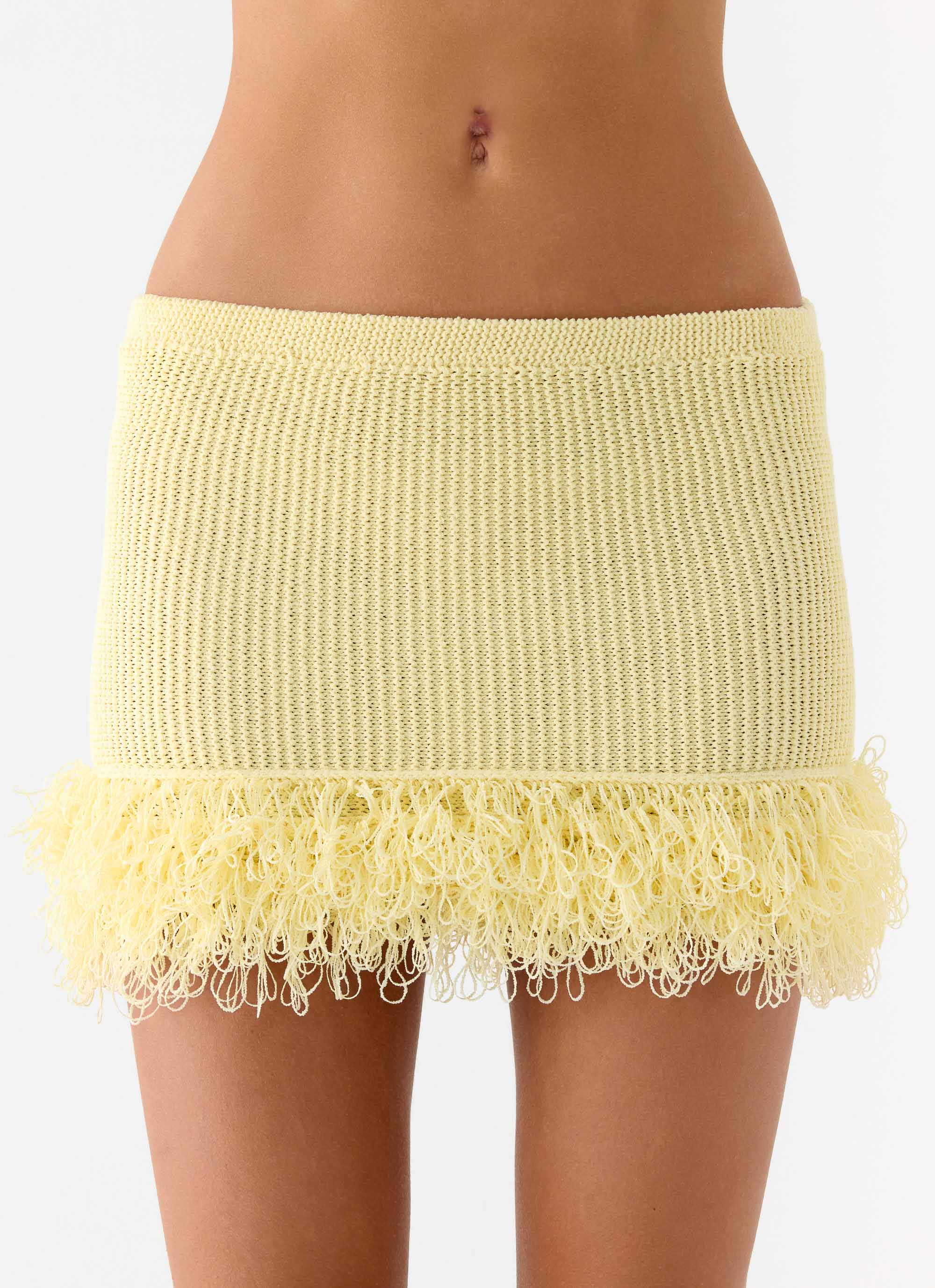 Elyssa Knit Mini Skirt - Lemon