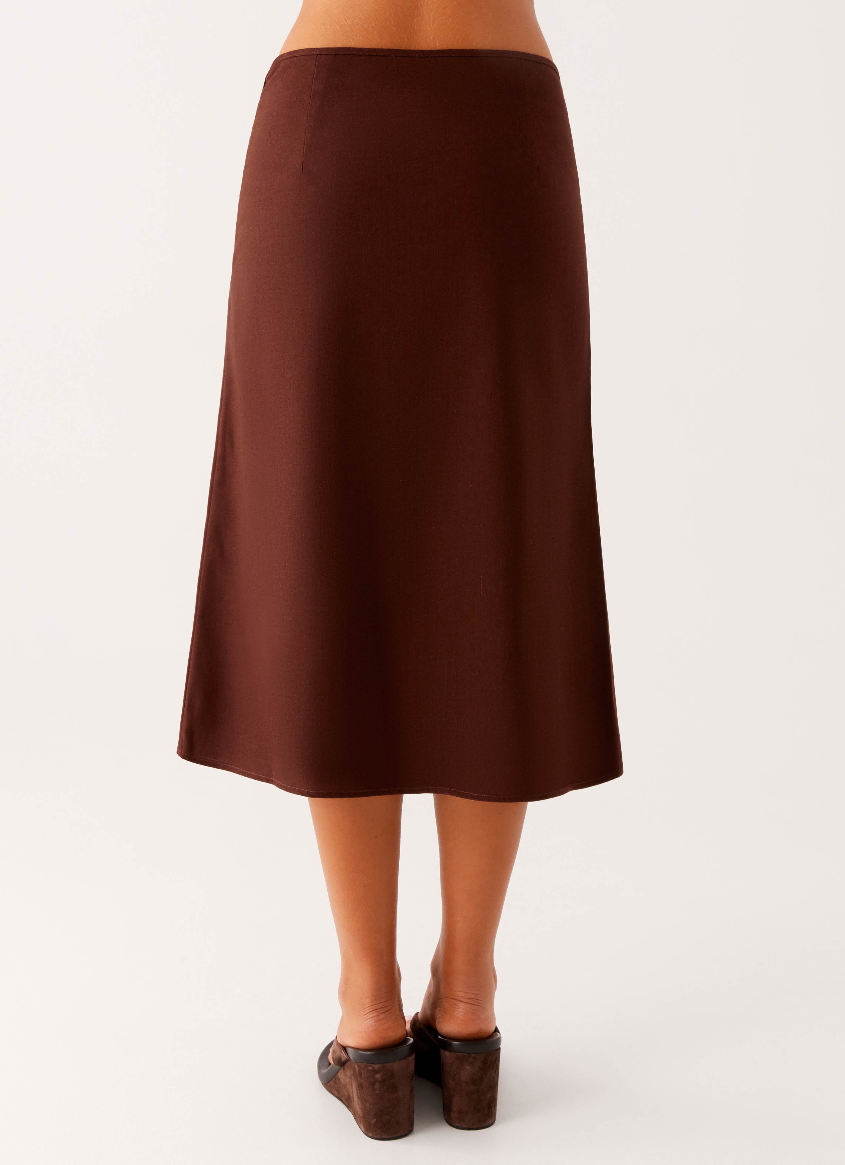Esther Midi Skirt - Chocolate