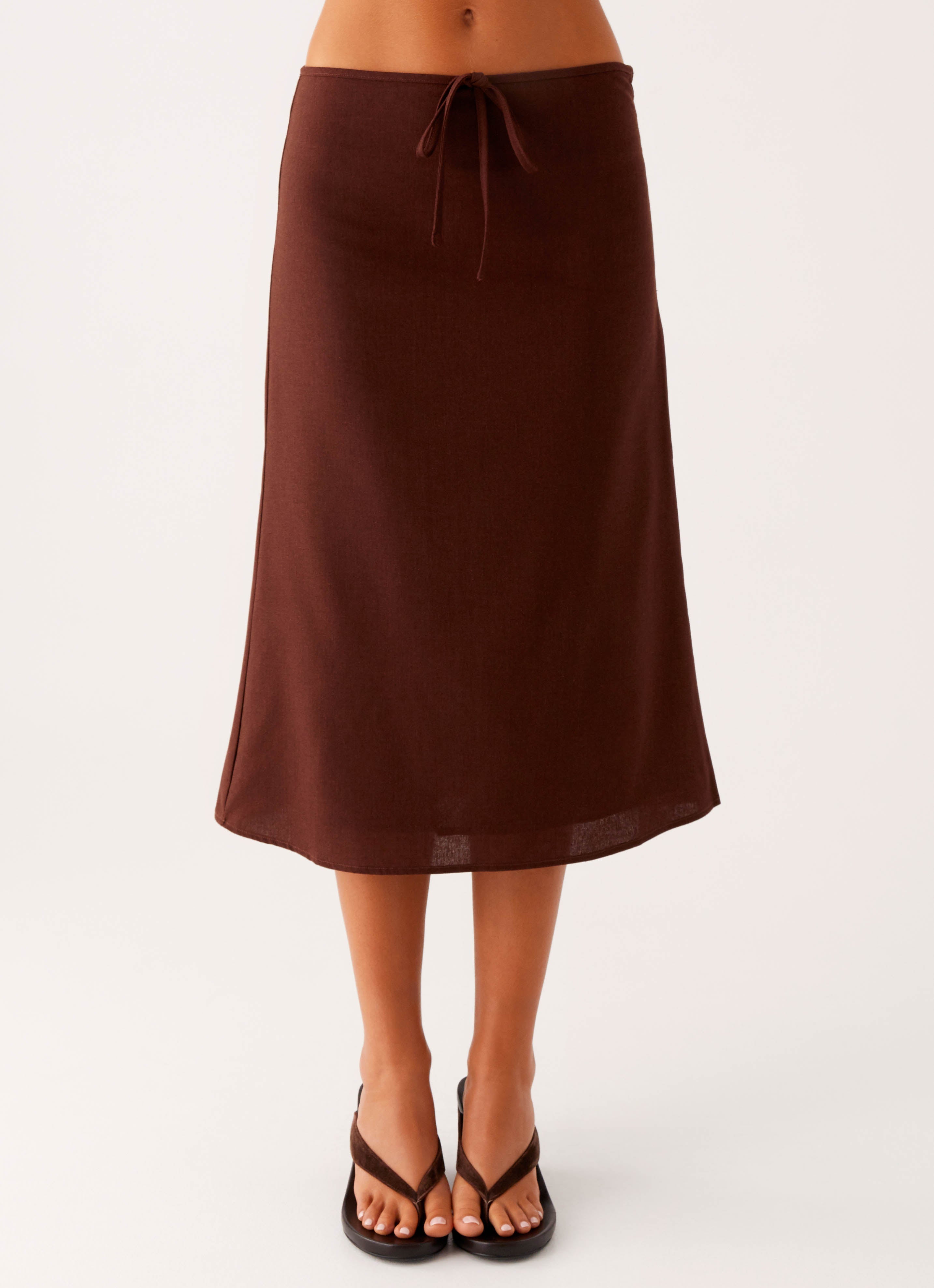 Esther Midi Skirt - Chocolate