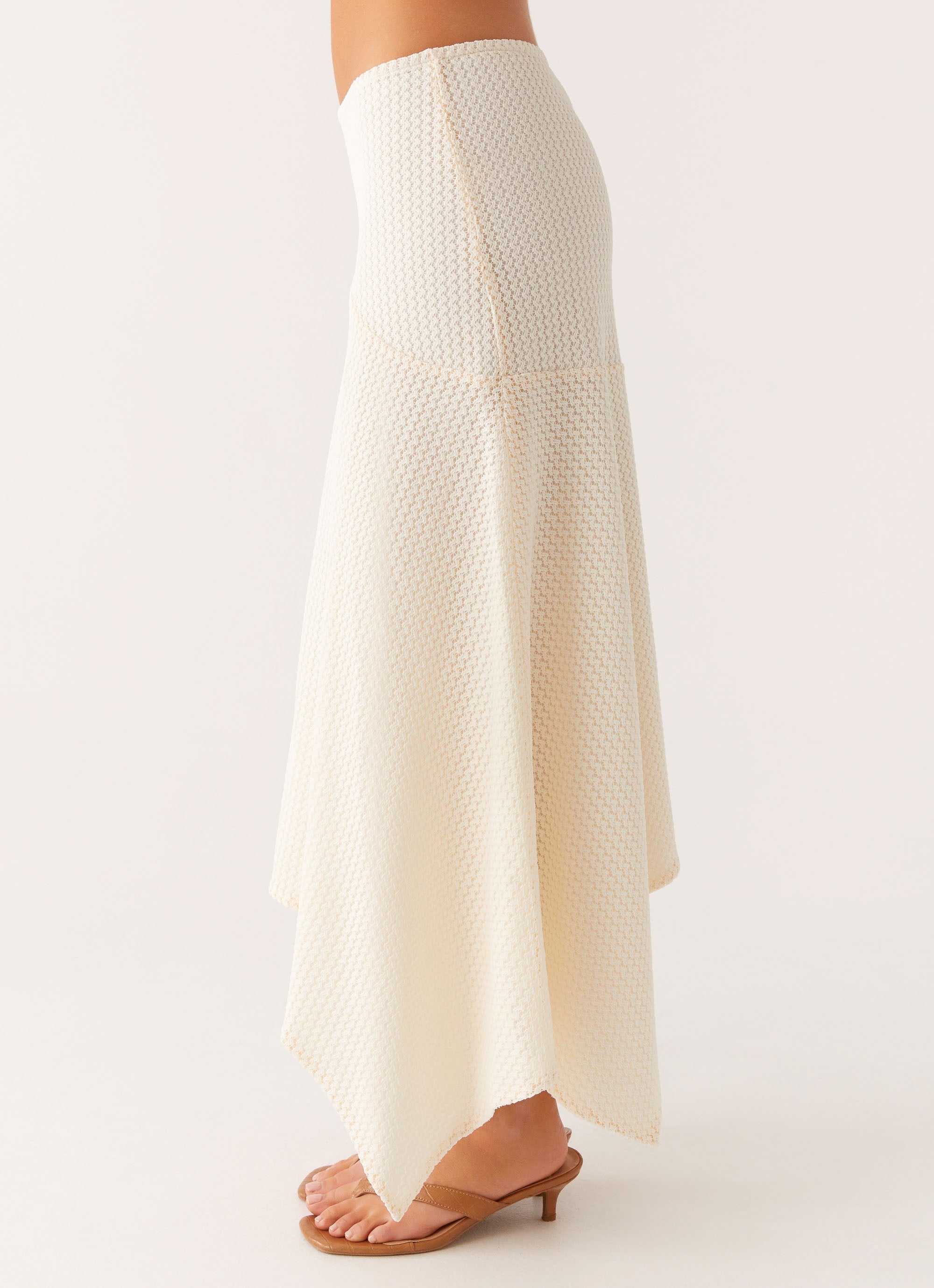 Evaden Low Rise Midi Skirt - Ivory