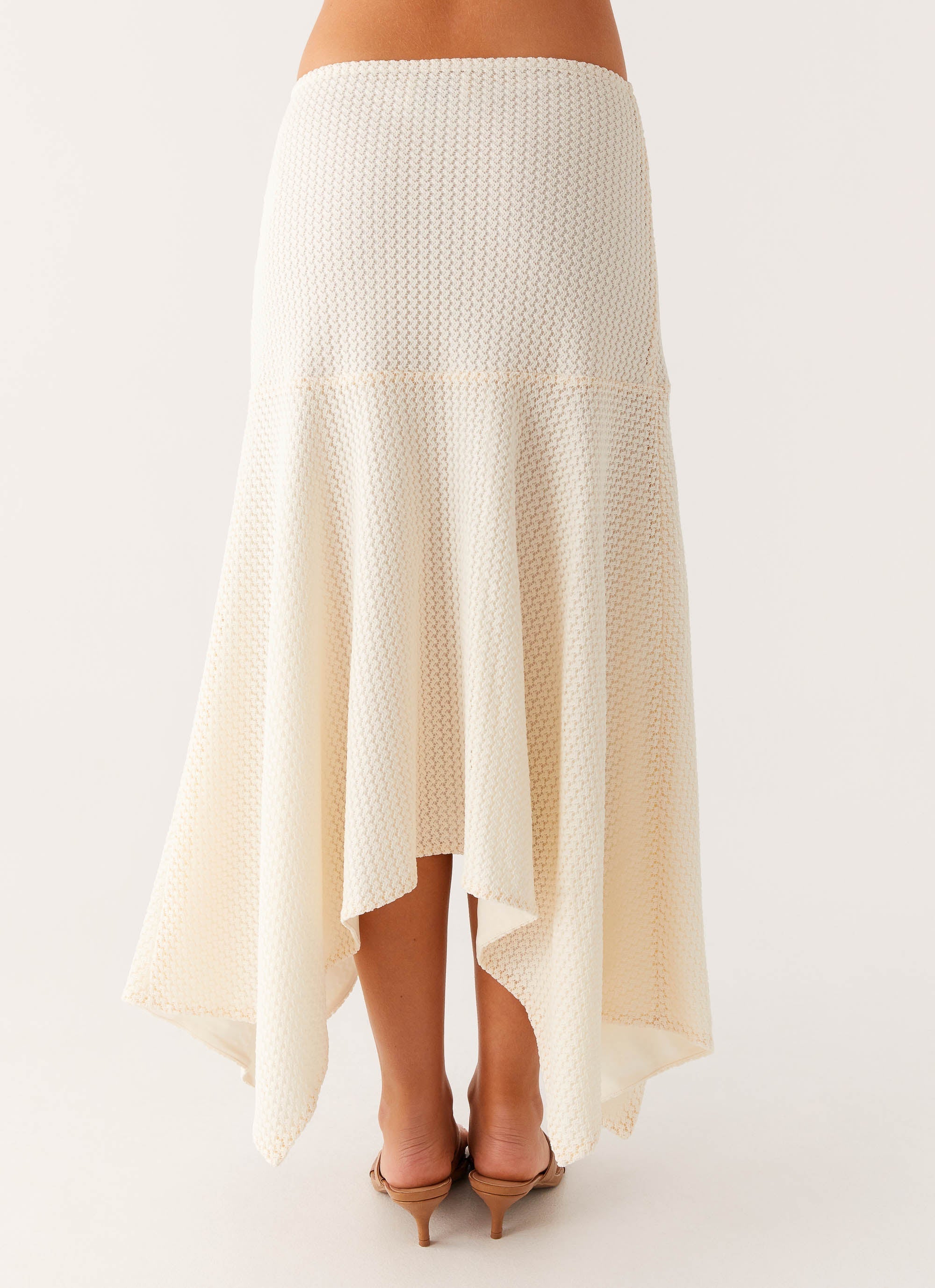 Evaden Low Rise Midi Skirt - Ivory