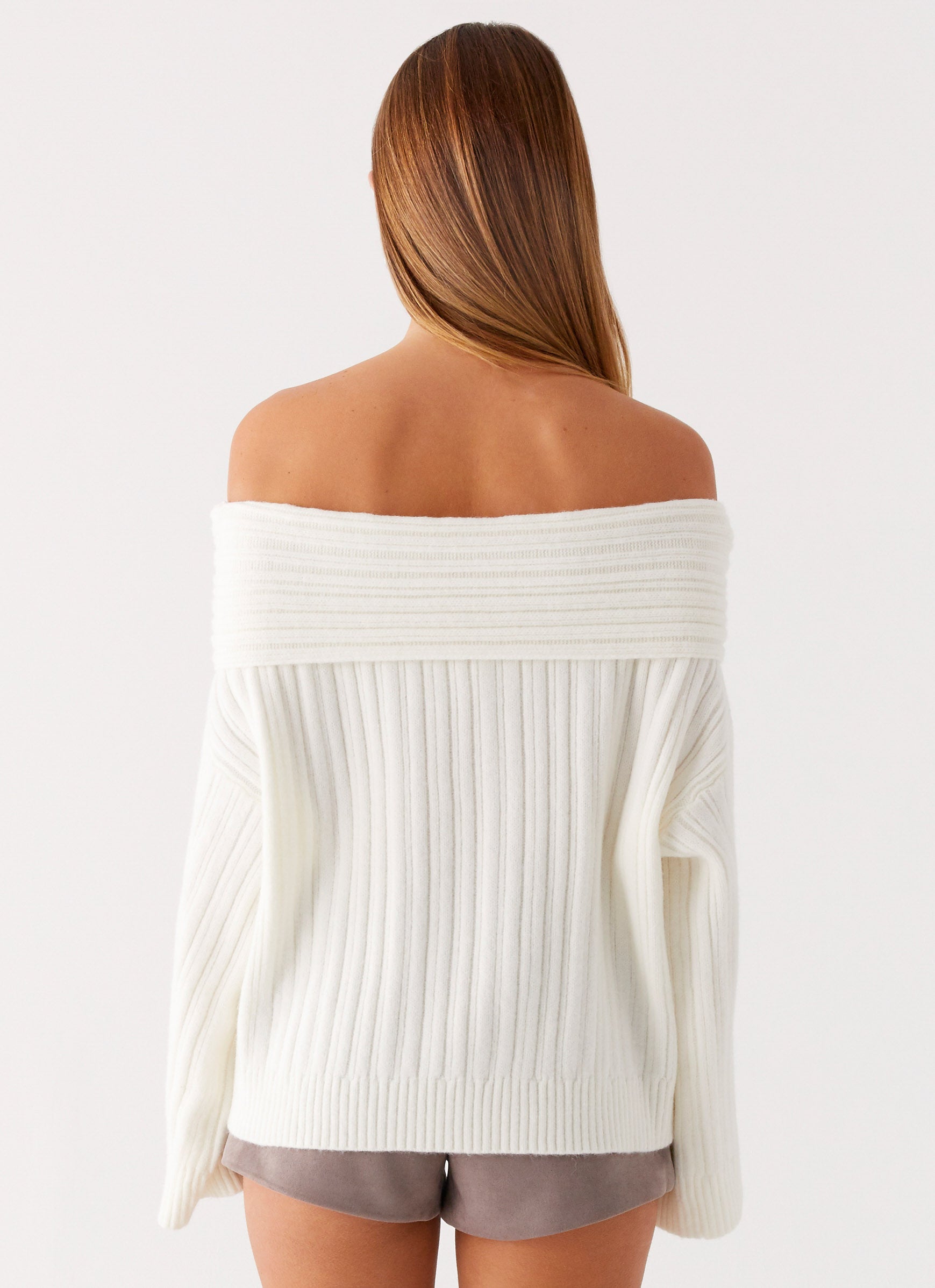 Federica Off Shoulder Knit - White