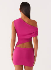 Give Me A Sign Mini Dress - Fuchsia