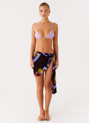 Golden Blaze Sarong - Dark Floral