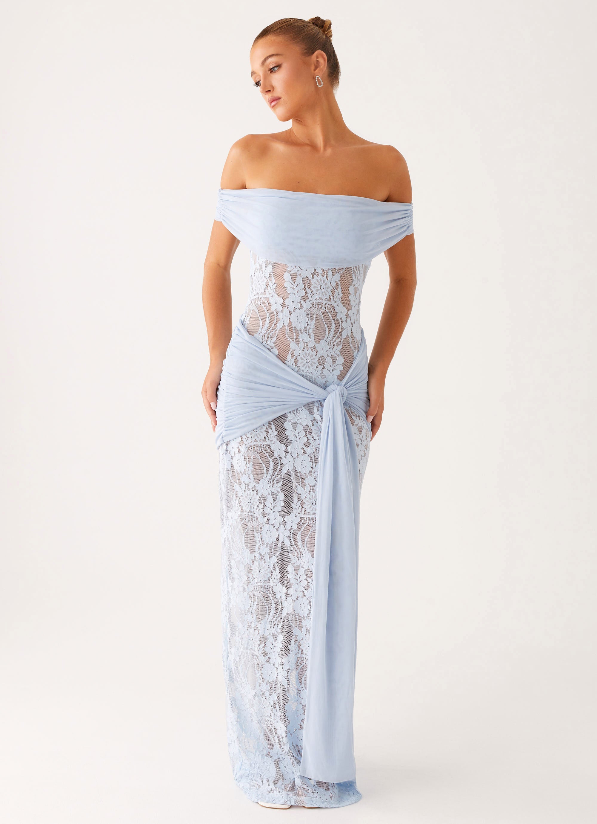 Gracie Twist Maxi Dress - Blue