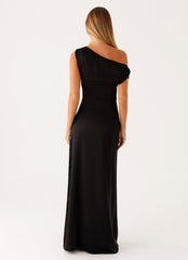 Heart Of Glass Satin Maxi Dress - Black