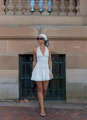 Holden Mini Dress - White Polkadot
