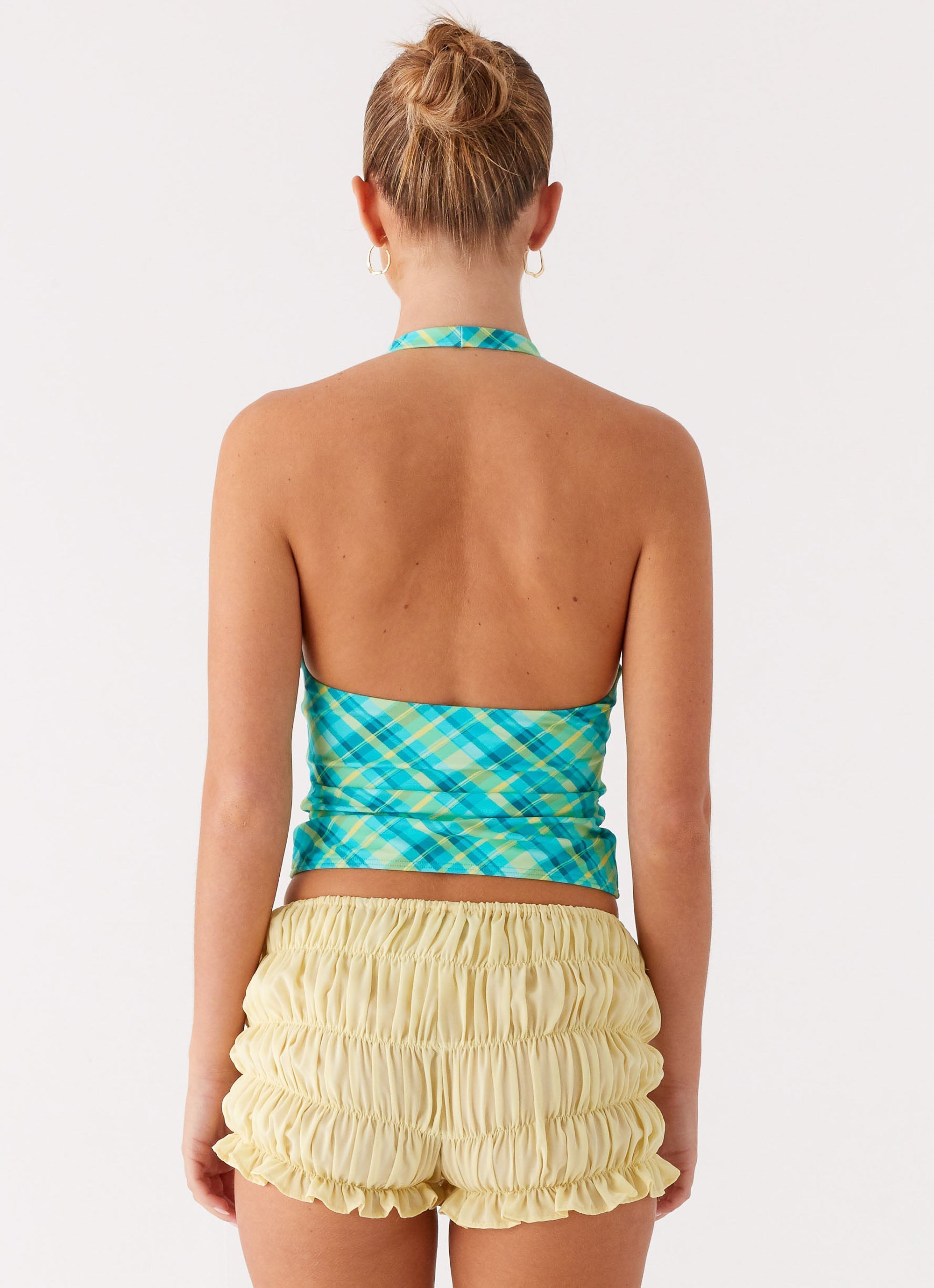 Jetsetter Halter Top - Green Check