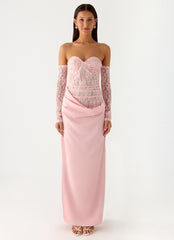 Kaina Off Shoulder Maxi Dress - Pink