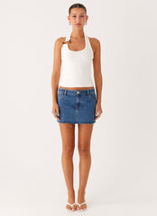 Kamen Low Rise Mini Skirt - Indigo Denim