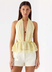 Kat Chiffon Top - Yellow