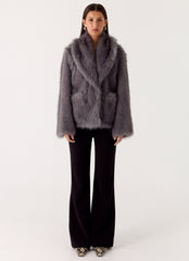 Katiana Faux Fur Jacket - Grey