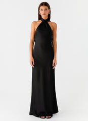 Keena Scarf Maxi Dress - Black