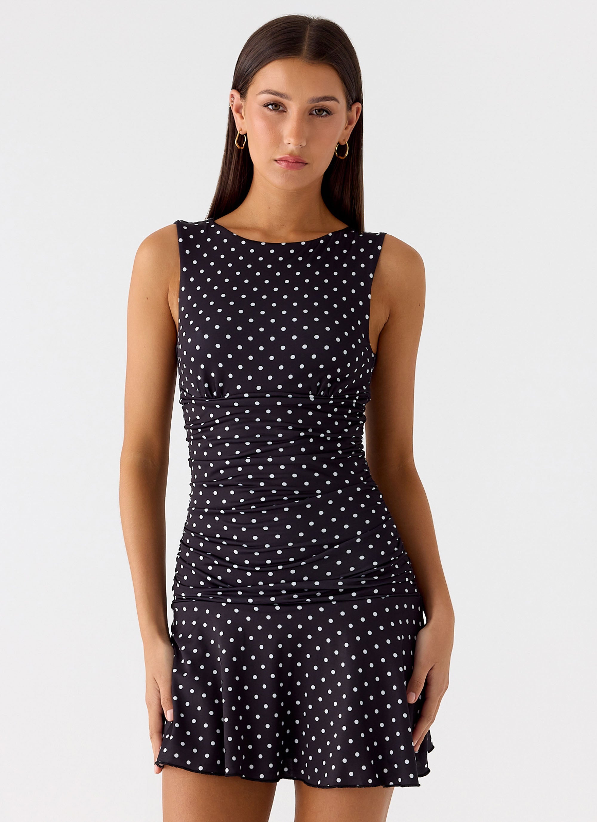 Kelda Mini Dress - Black Polkadot