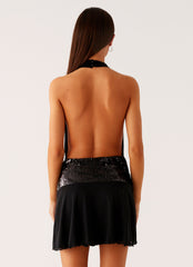 Kelsey Sequin Mini Dress - Black