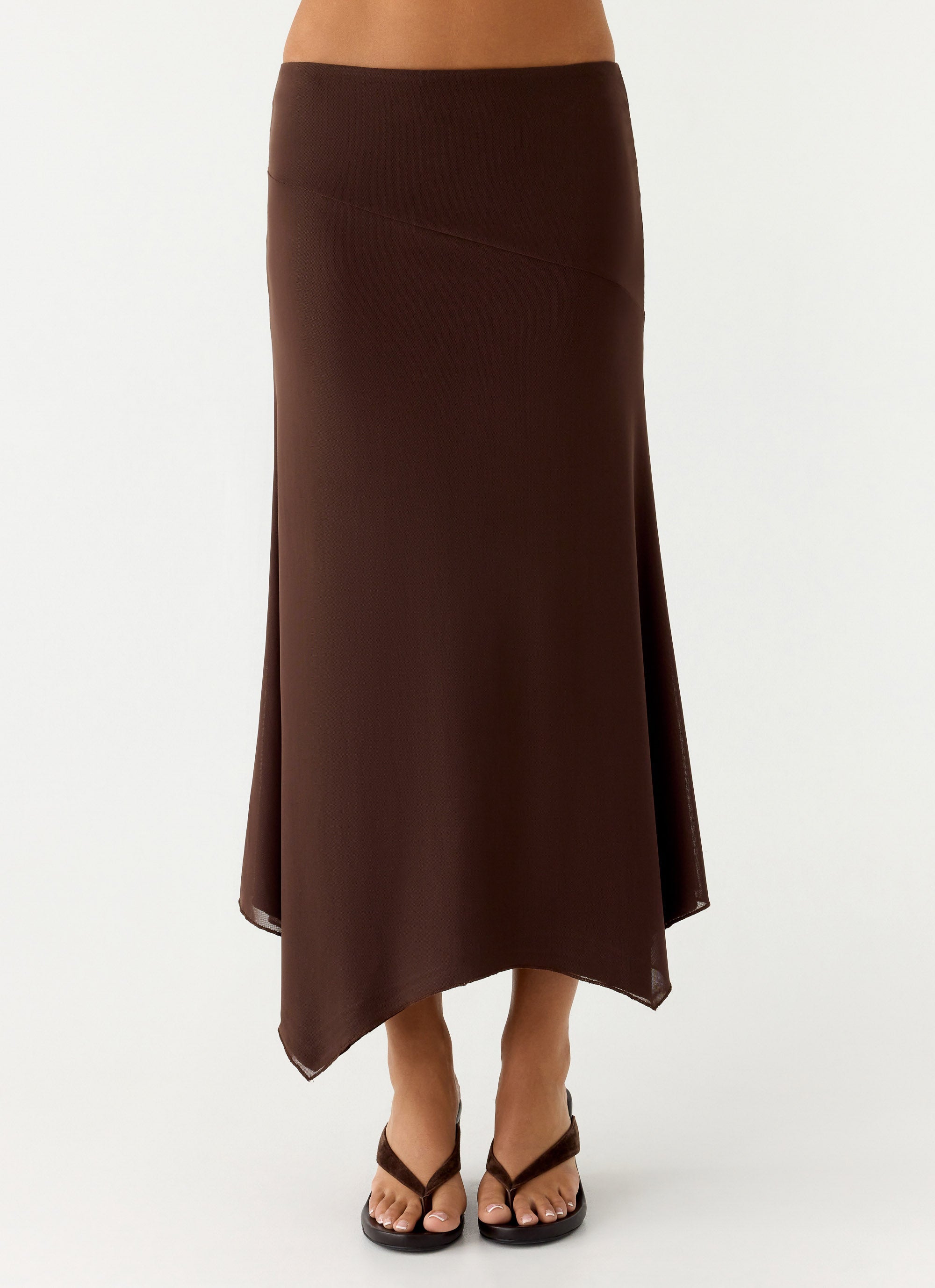 Kerrie Hanky Midi Skirt - Chocolate
