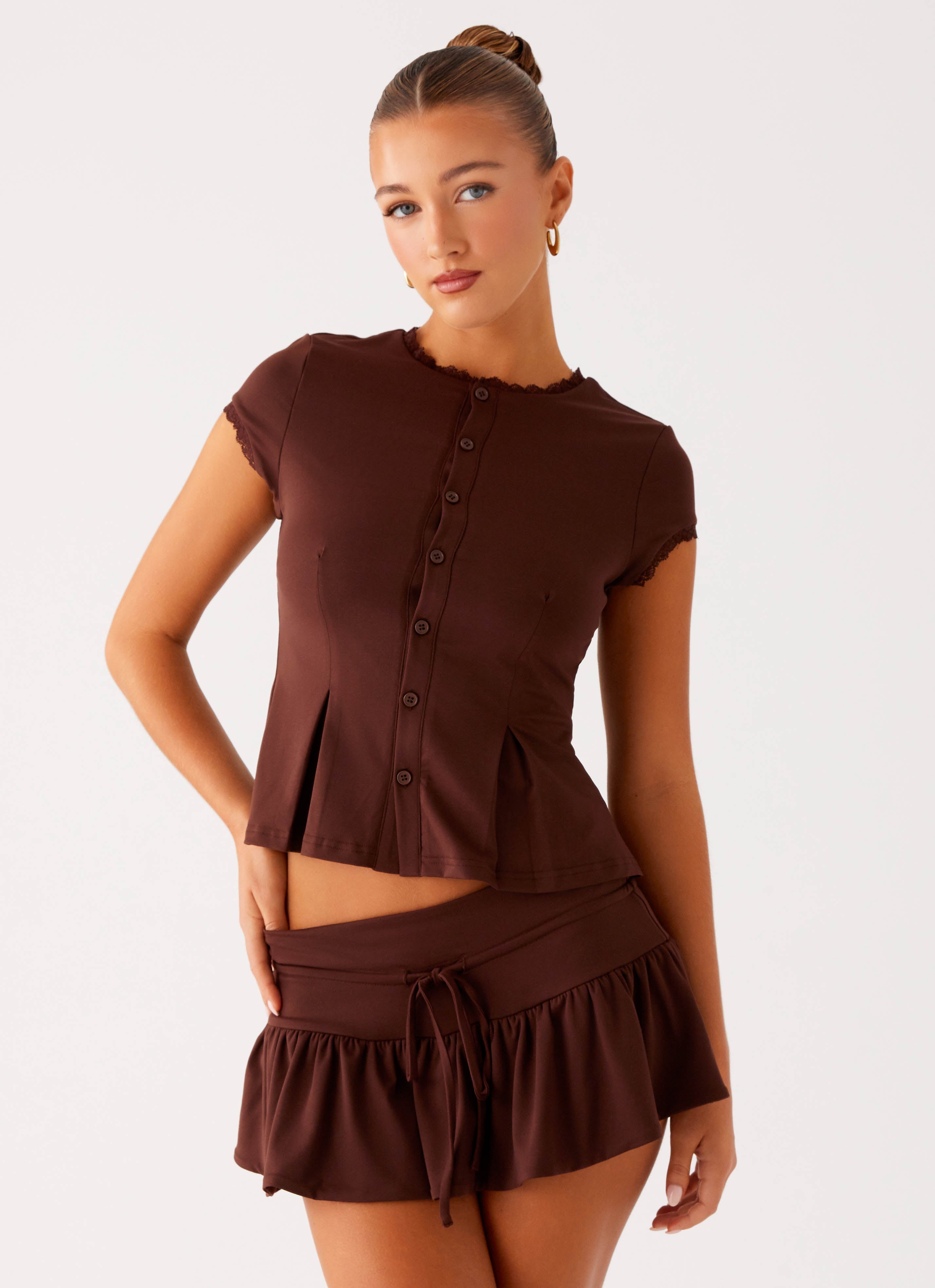 Landon Mini Skort - Chocolate