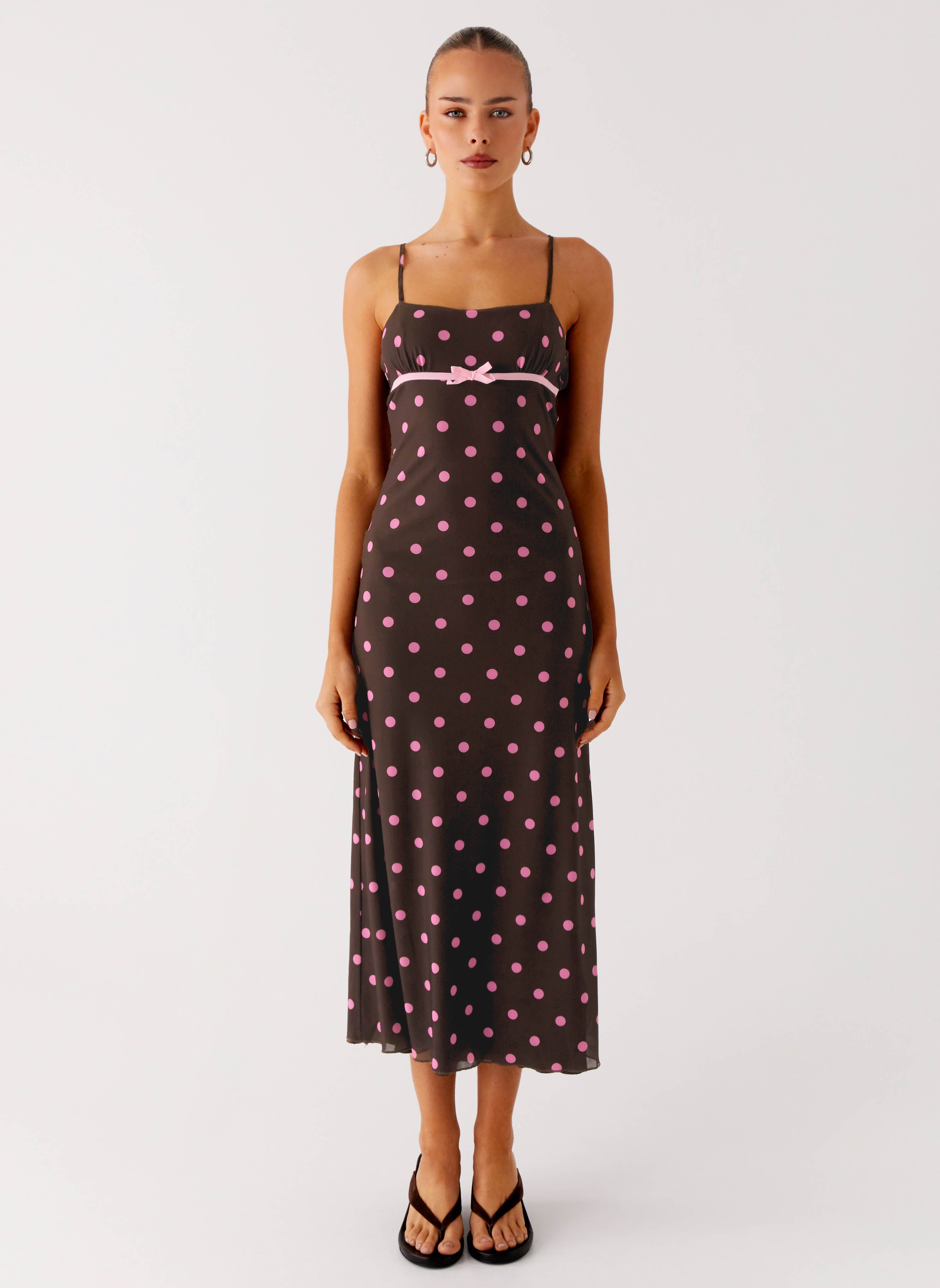 Latto Midi Dress - Chocolate Strawberry Dot