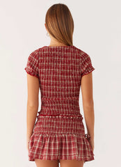 Lenore Mini Skirt - Ruby Check