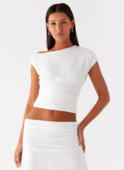 Liana Asymmetrical Top - White