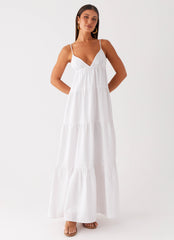 Lotty Linen Maxi Dress - White