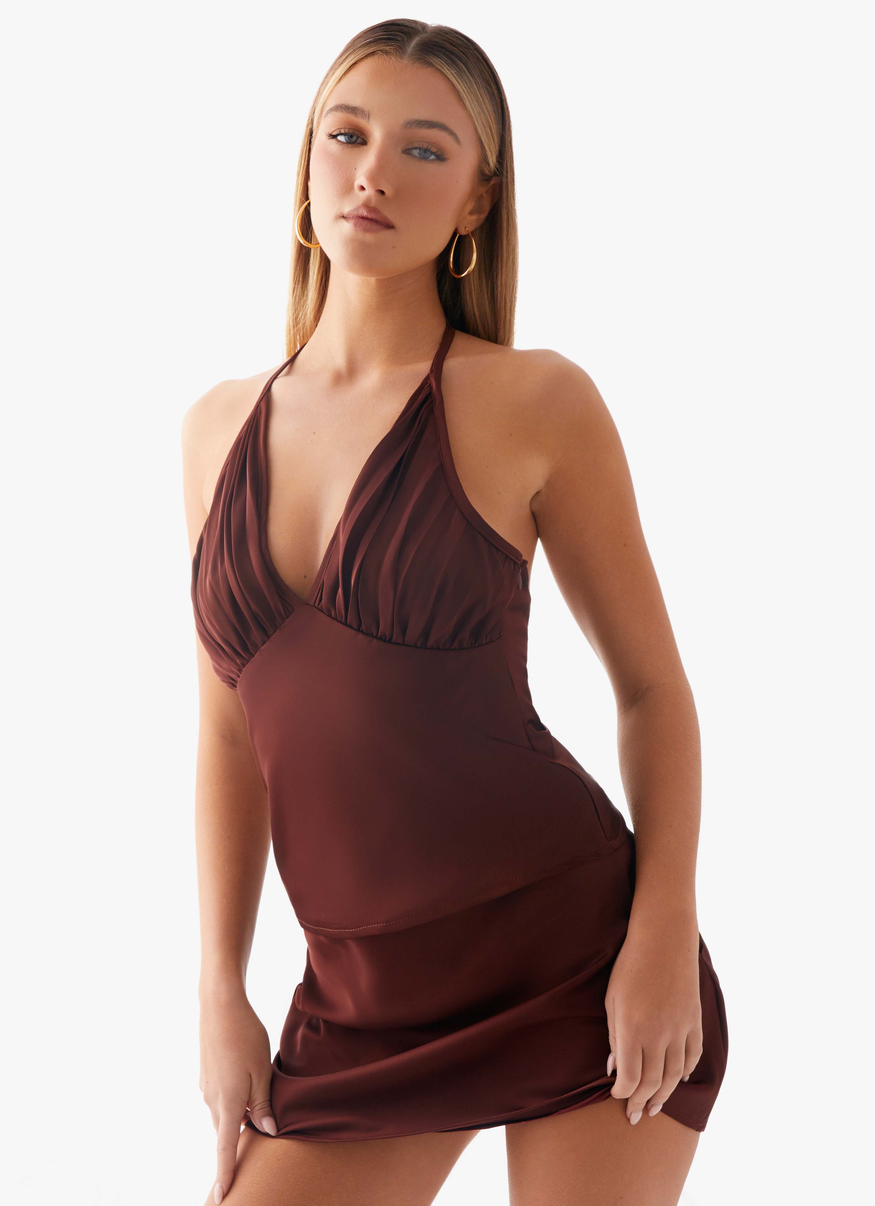 Mabel Halter Top - Chocolate