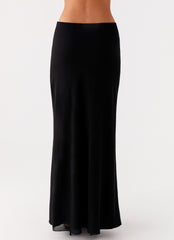 Michaella Chiffon Maxi Skirt - Black