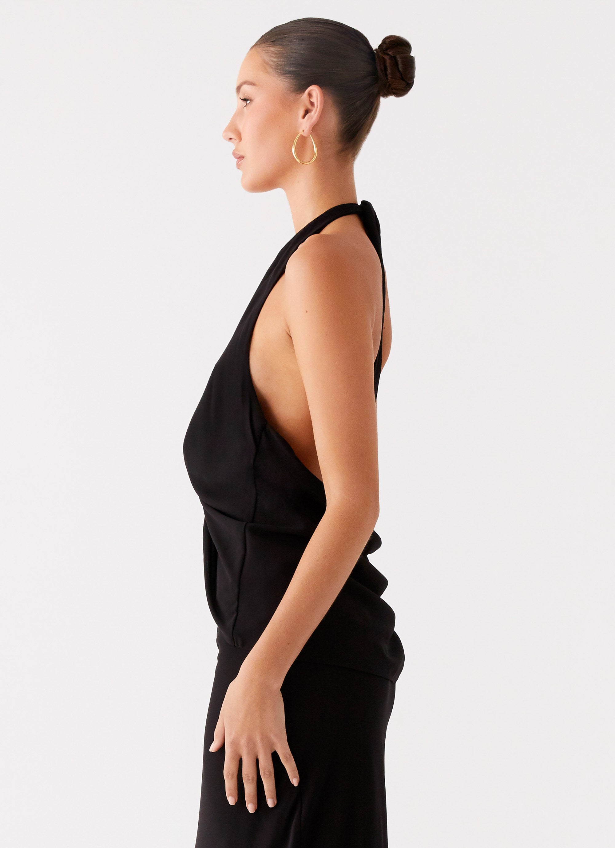 Michaella Chiffon Twist Top - Black