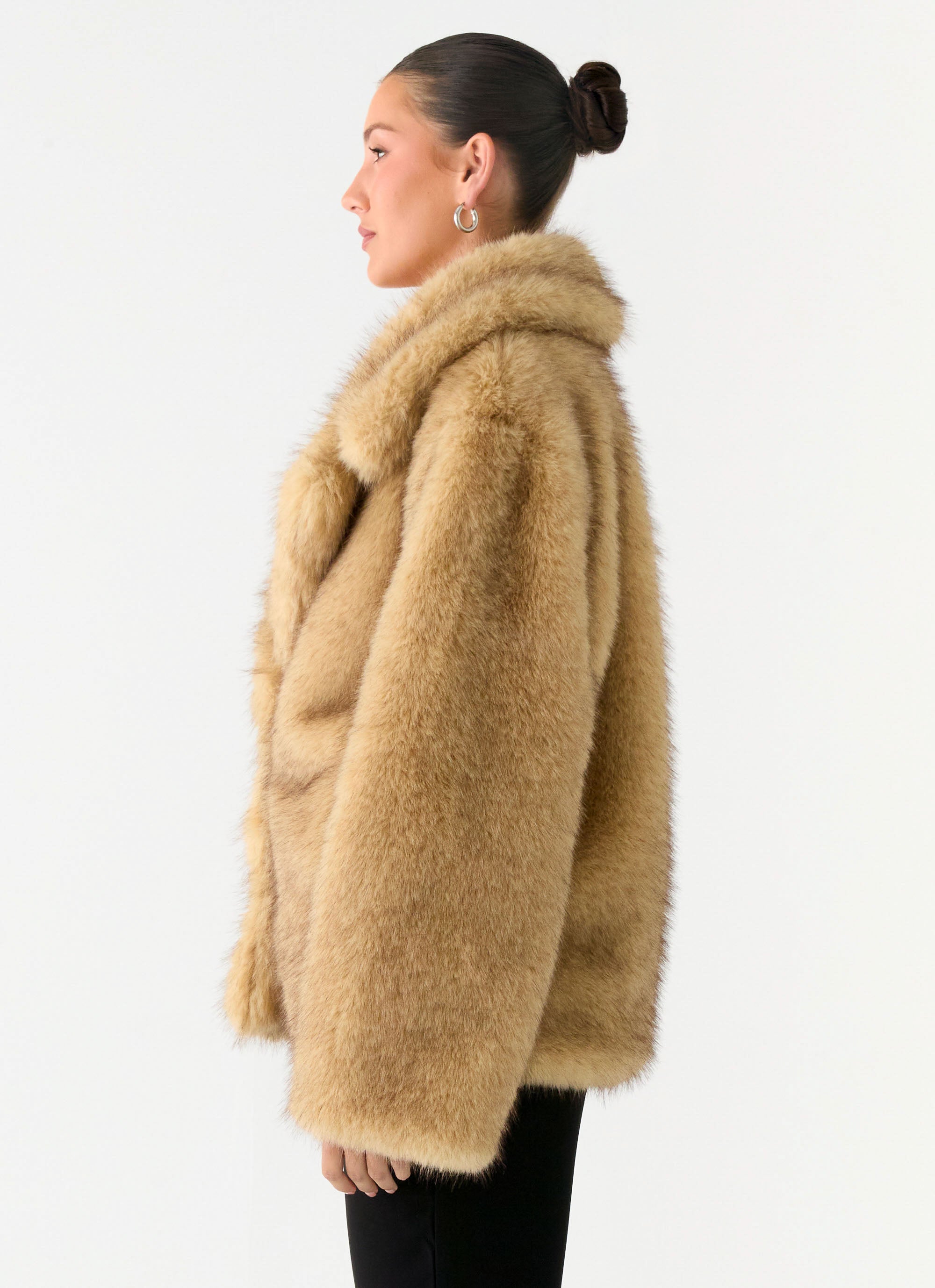 Milika Faux Fur Coat - Beige
