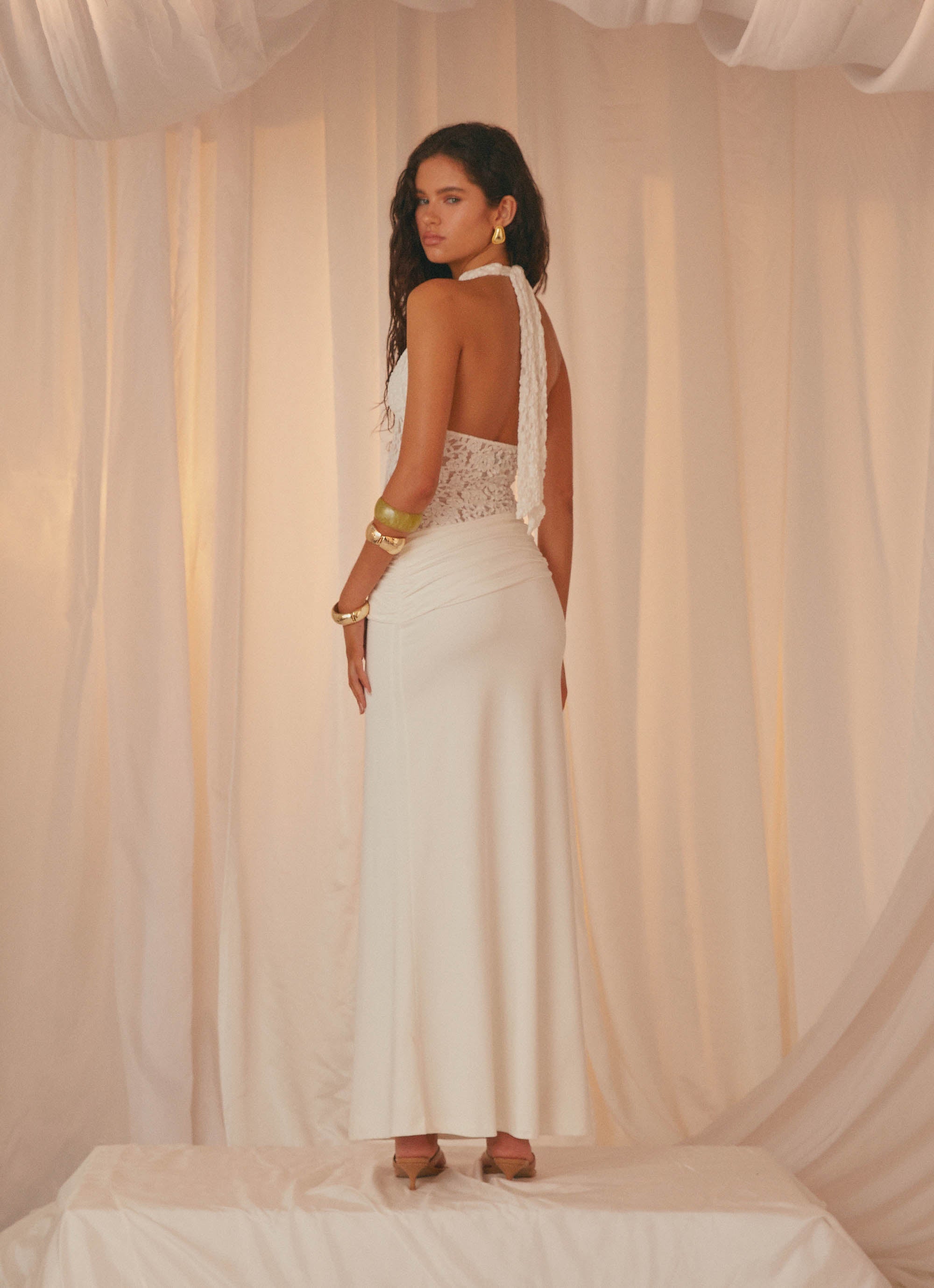 Miri Halter Maxi Dress - Ivory