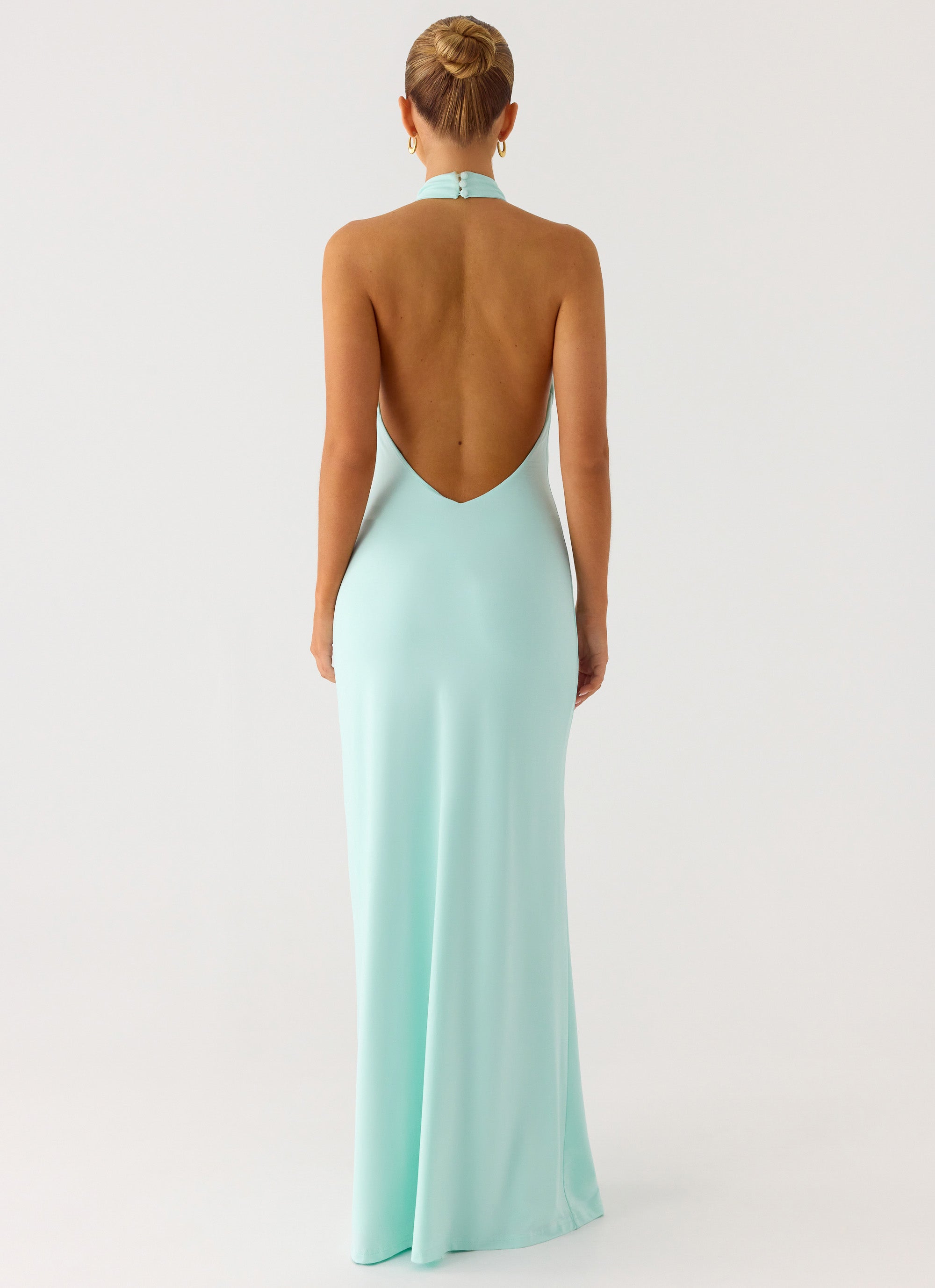 Mougleta Backless Maxi Dress - Aqua