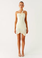 Not Your Fan Cut Out Mini Dress - Yellow