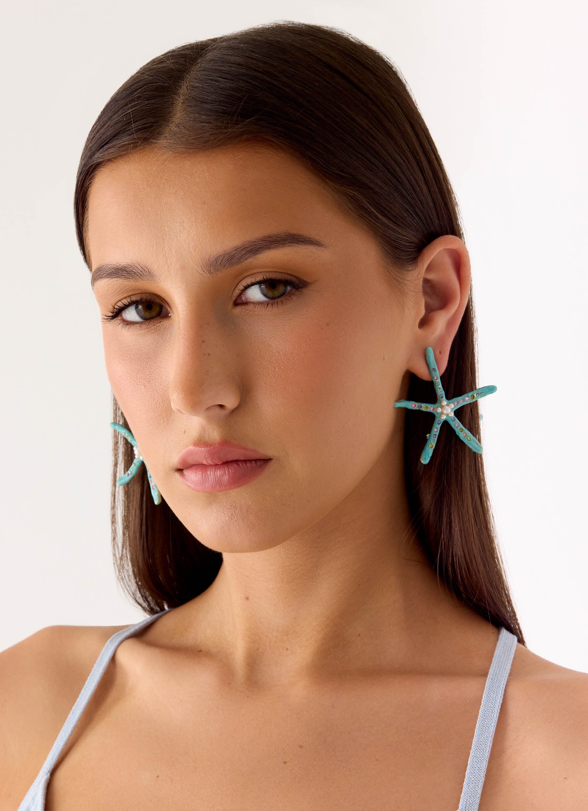 Ocean Glint Earrings - Blue