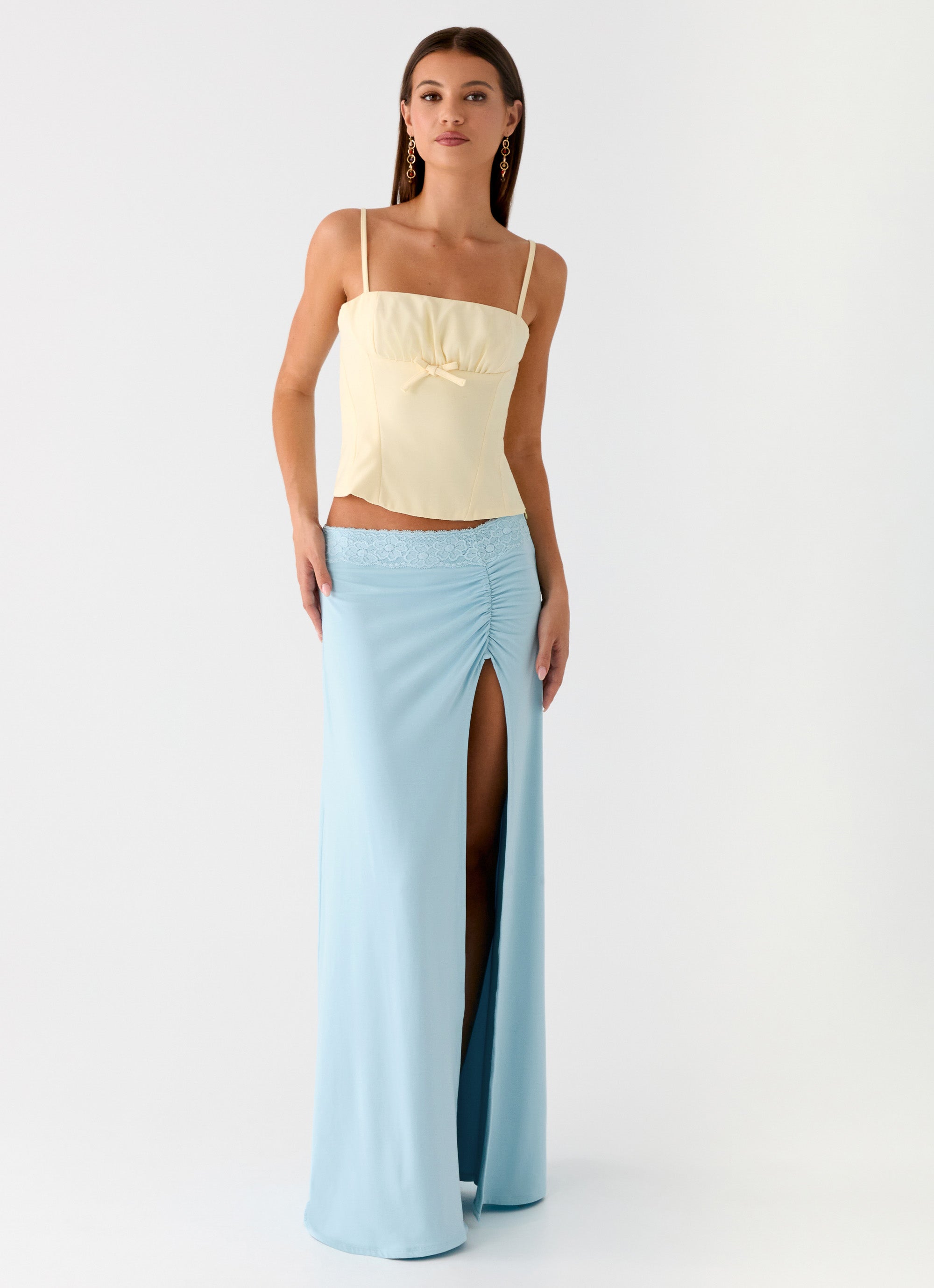 Ocean Plunge Maxi Skirt - Blue