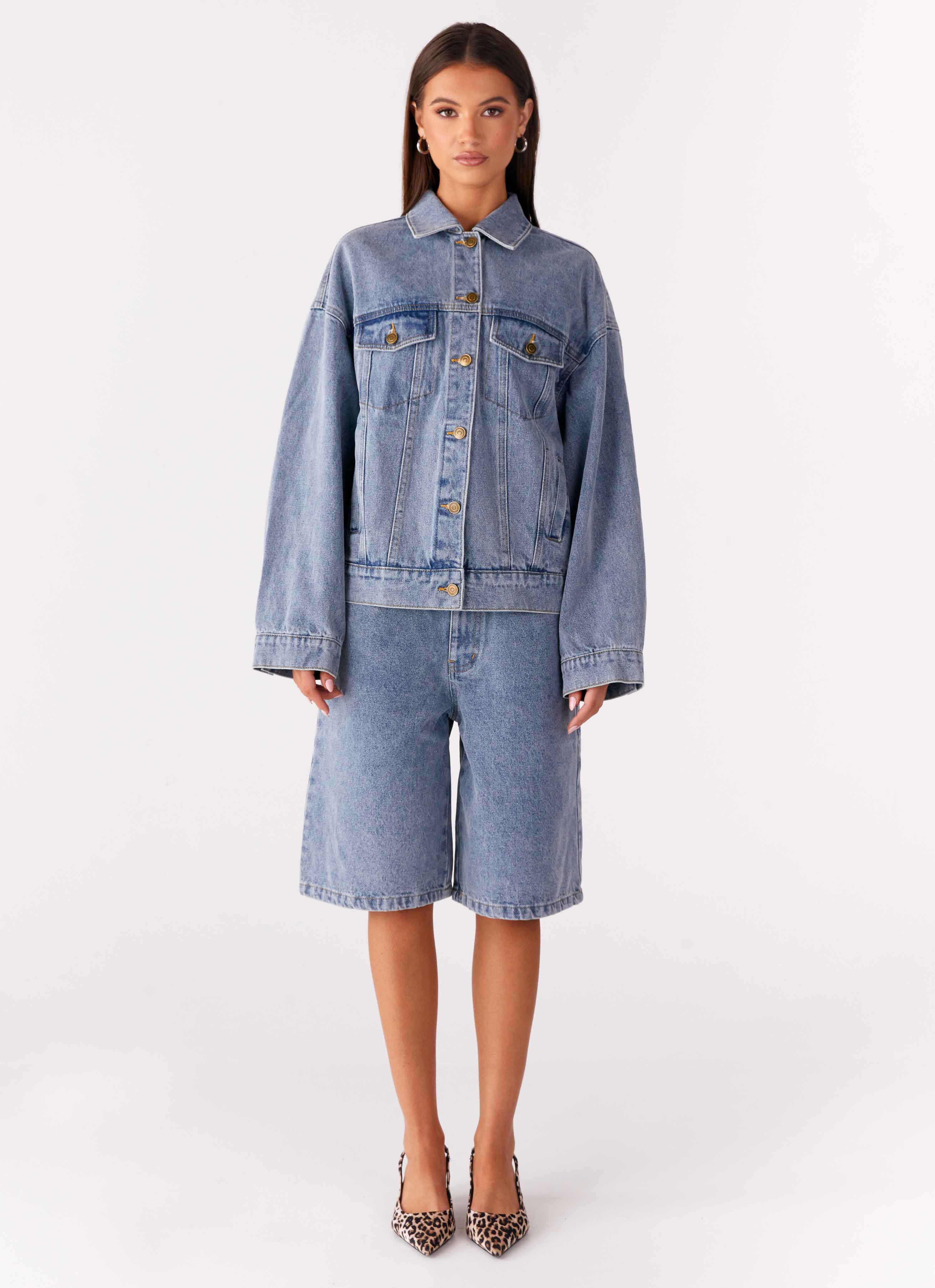 Orleans Oversized Denim Jacket - Blue